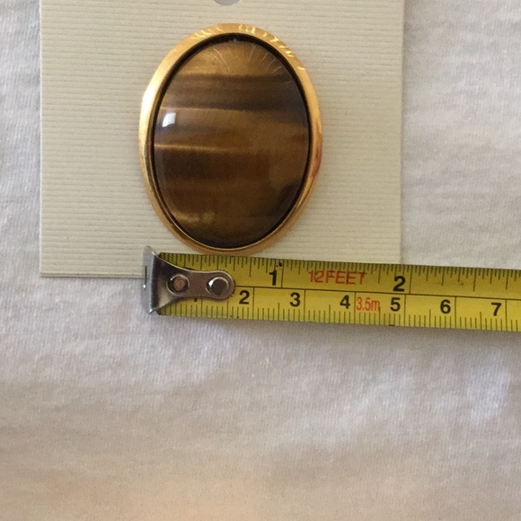 NWT Tiger's Eye Amber Brooch Pin - Picture 4 of 5